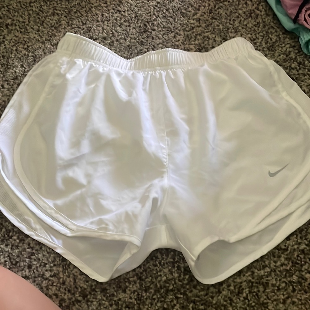 NEVER WORN- All white Nike Dri-Fit shorts